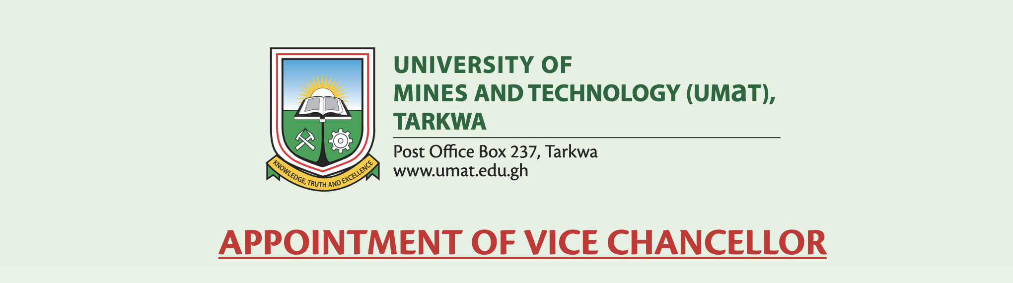 APPOINTMENT OF VICE CHANCELLOR